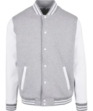 Heather Grey/White - Basic college jacket