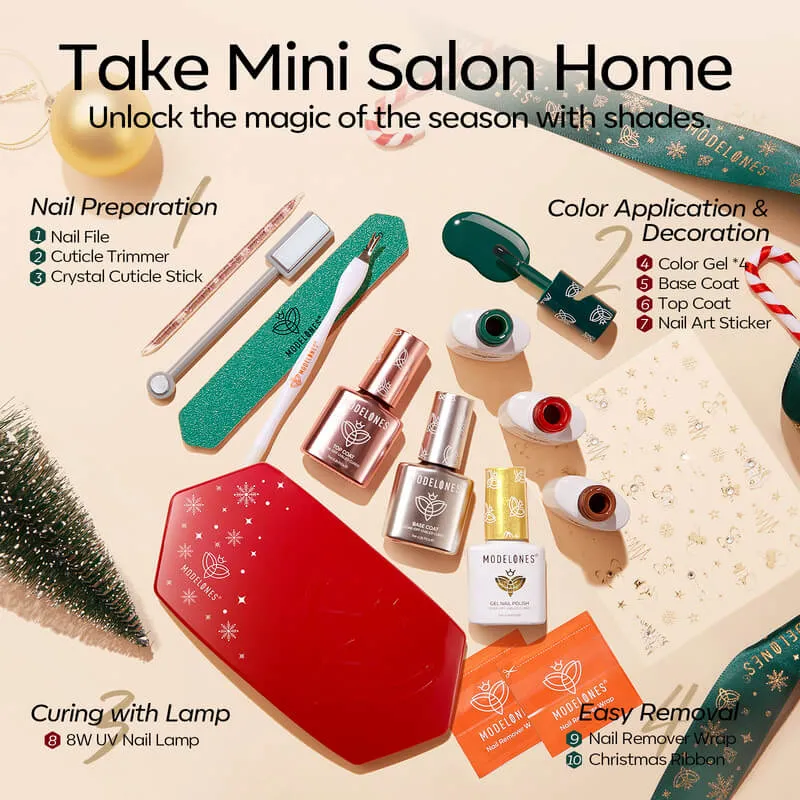 Holly Jolly - Mini Salon Gel Nail Polish Kit