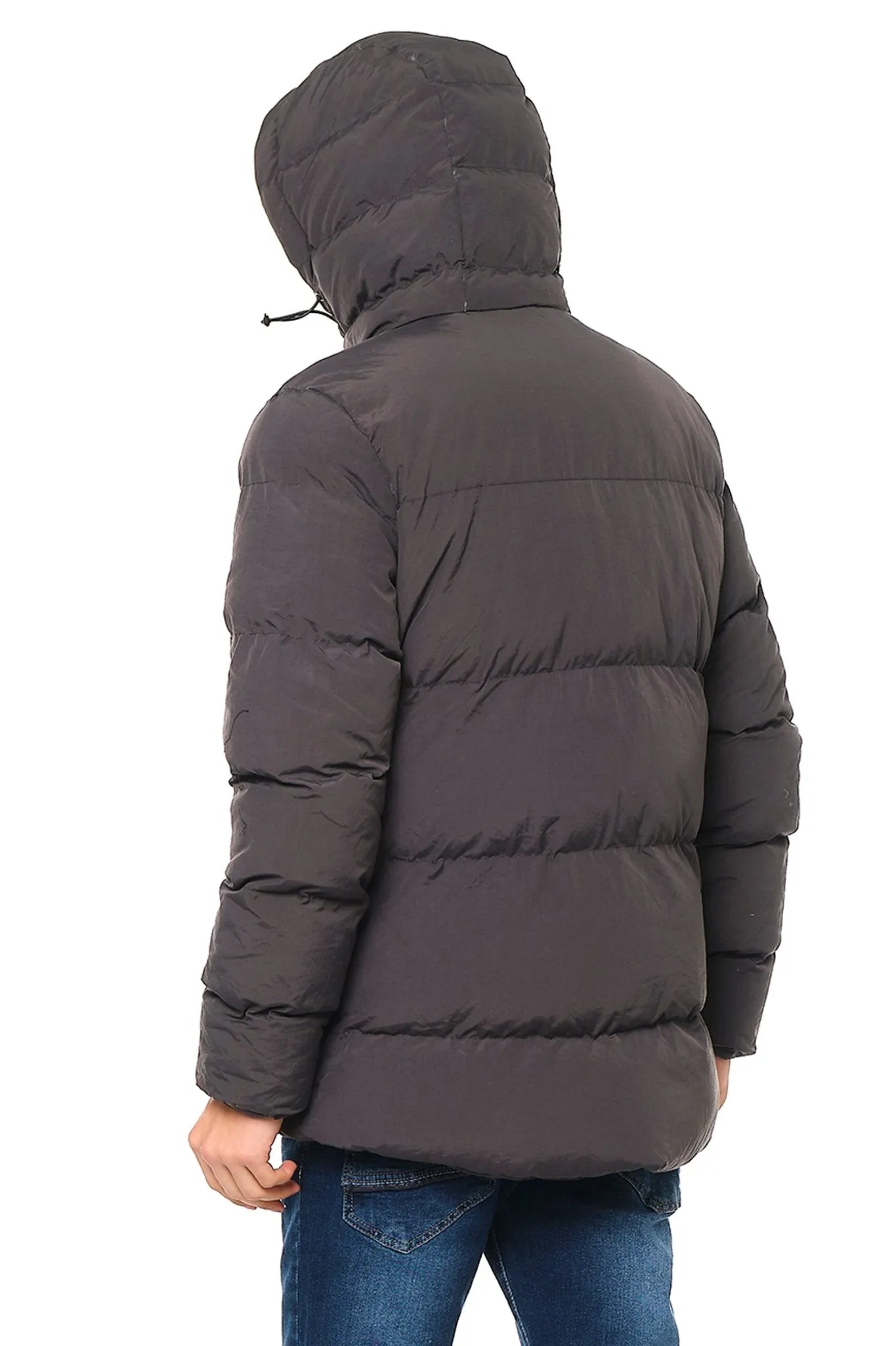 Hooded Padded Coat - Anthracite