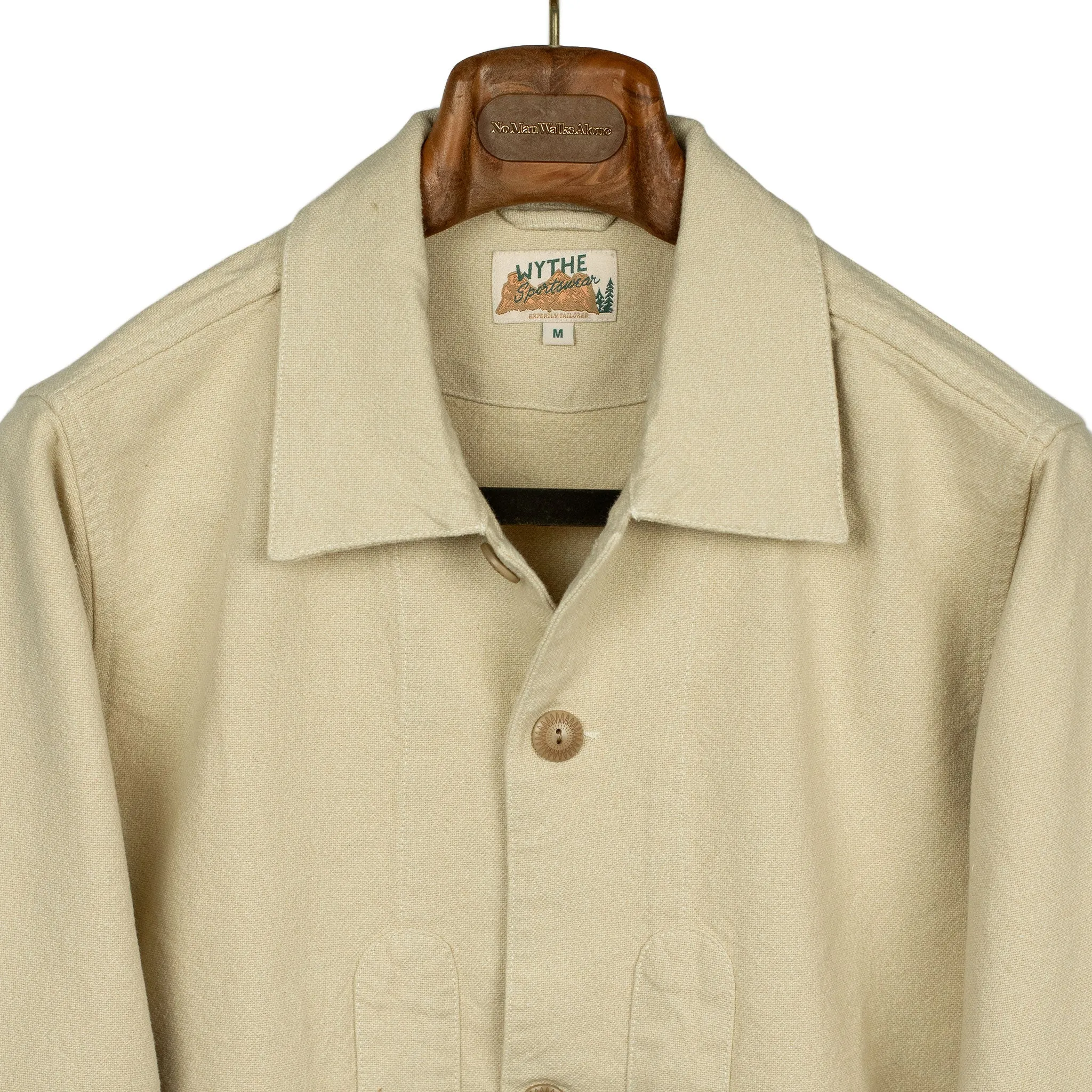 Hunting jacket in natural rustic cotton/linen canvas