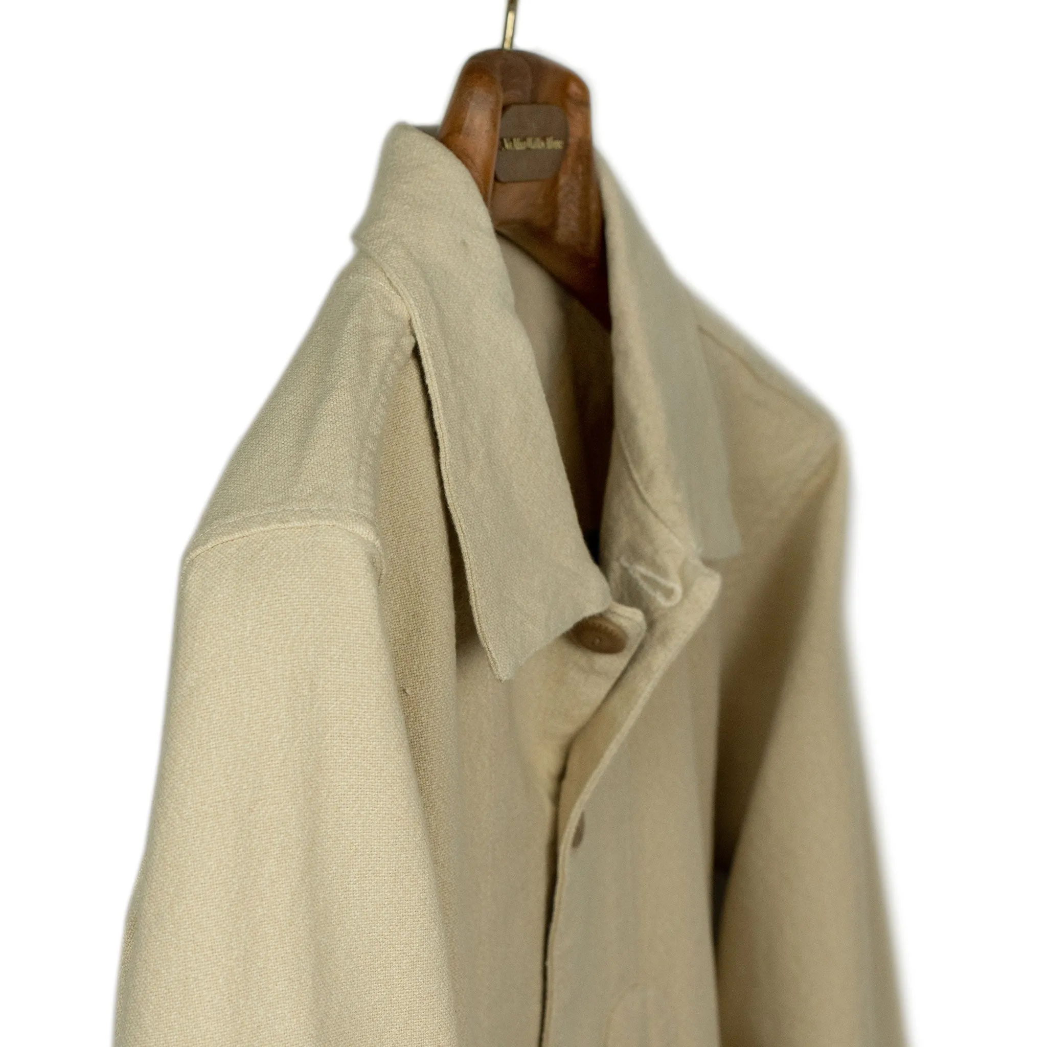 Hunting jacket in natural rustic cotton/linen canvas