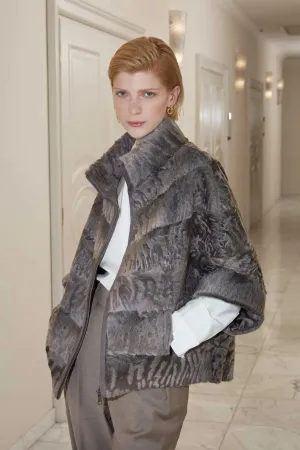 Karakul lamb fur coat