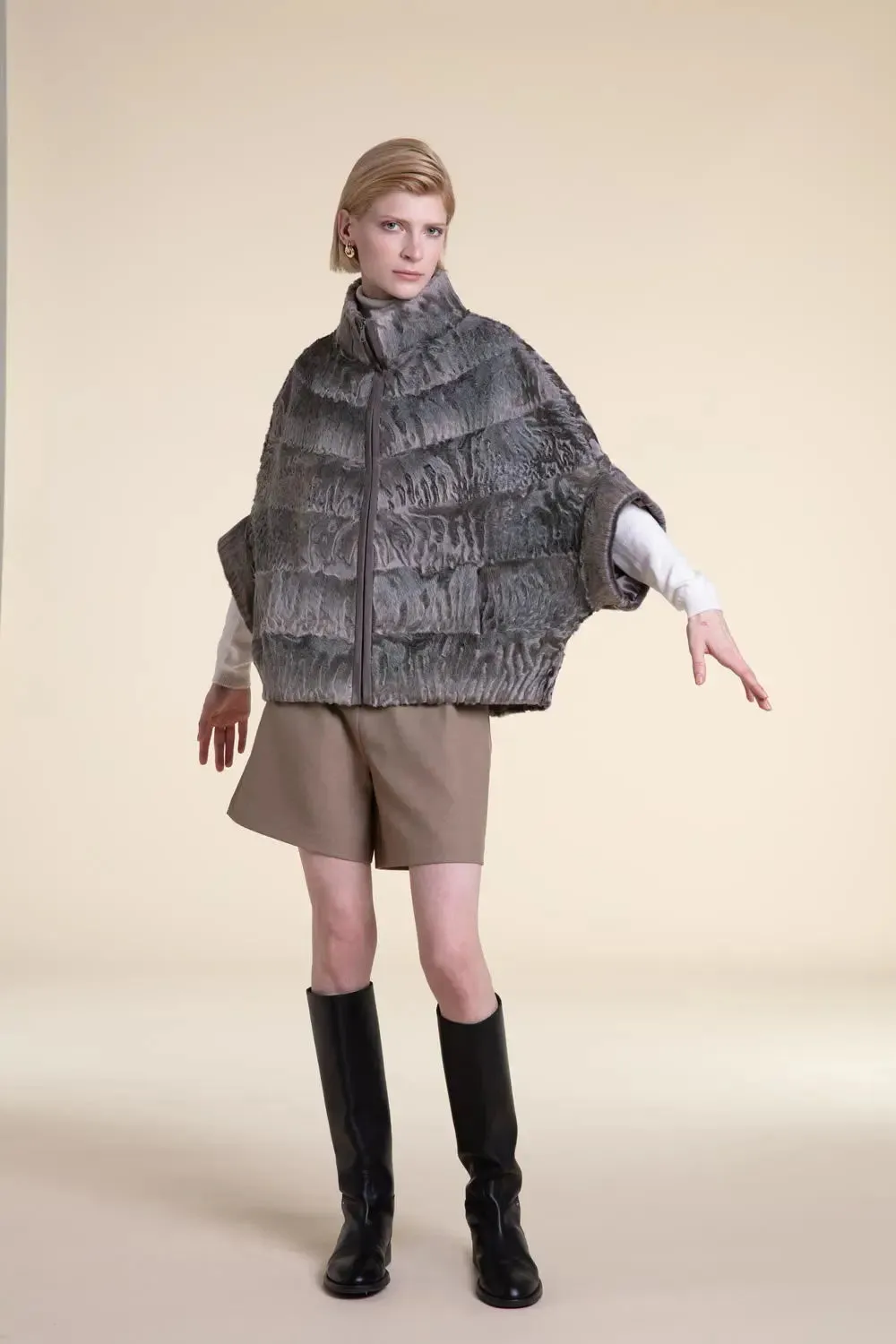 Karakul lamb fur coat