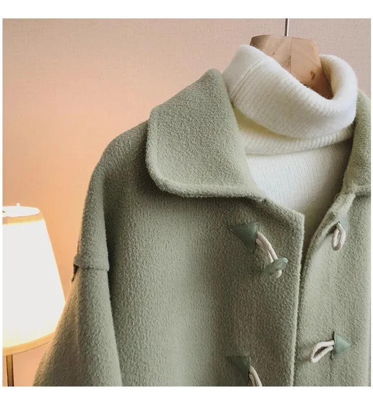 knitted coat for women winter new style mid-length woolen coat     S4925