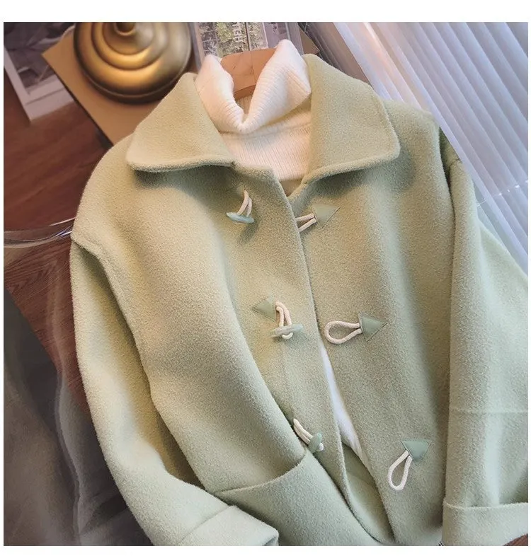 knitted coat for women winter new style mid-length woolen coat     S4925