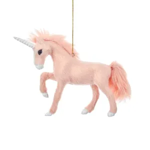 Kurt Adler Furry Pink Unicorn Ornament