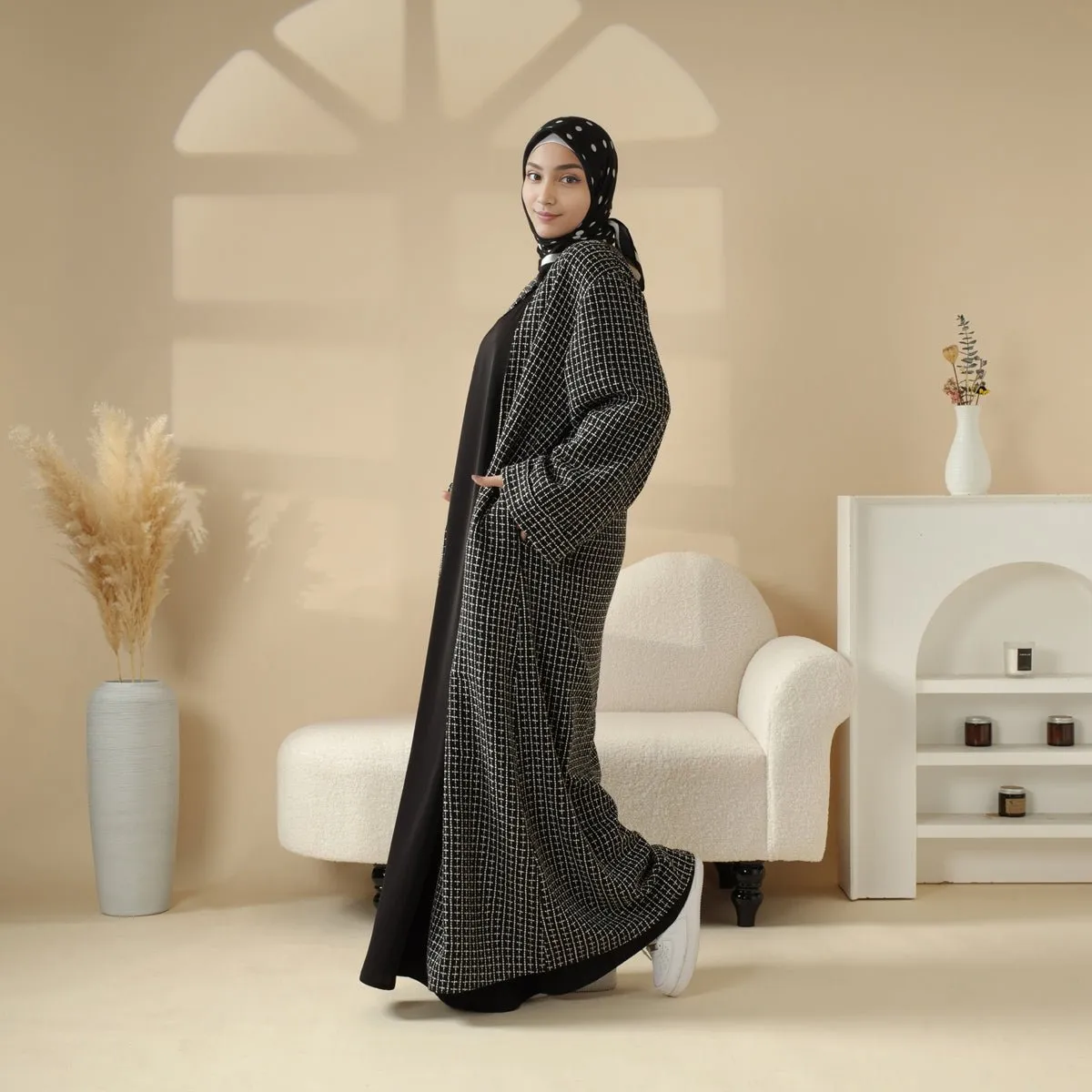 Lapel Coat  Abaya (MOA018)