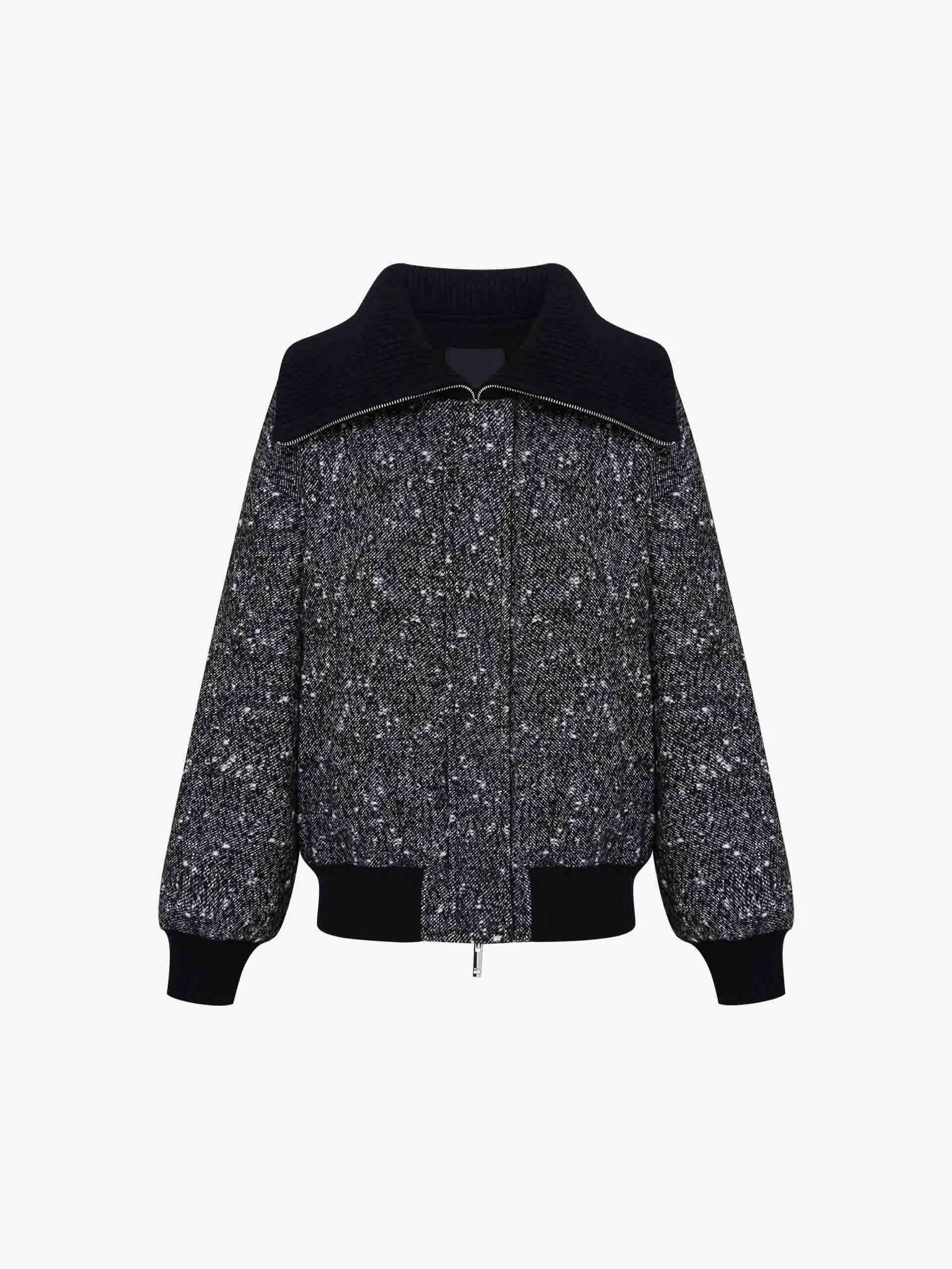 Lapel Marled Textured Jacket