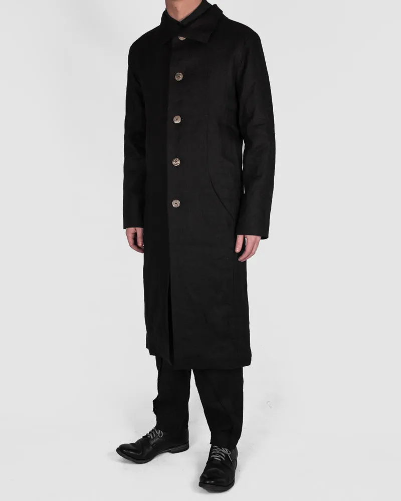 Larus long coat black linen