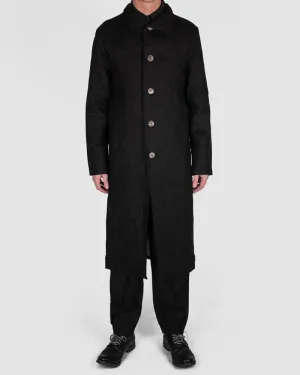 Larus long coat black linen