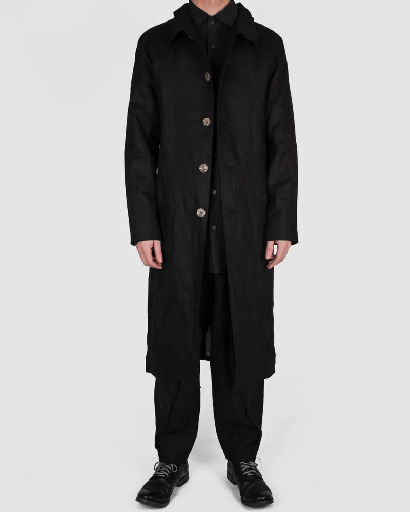 Larus long coat black linen