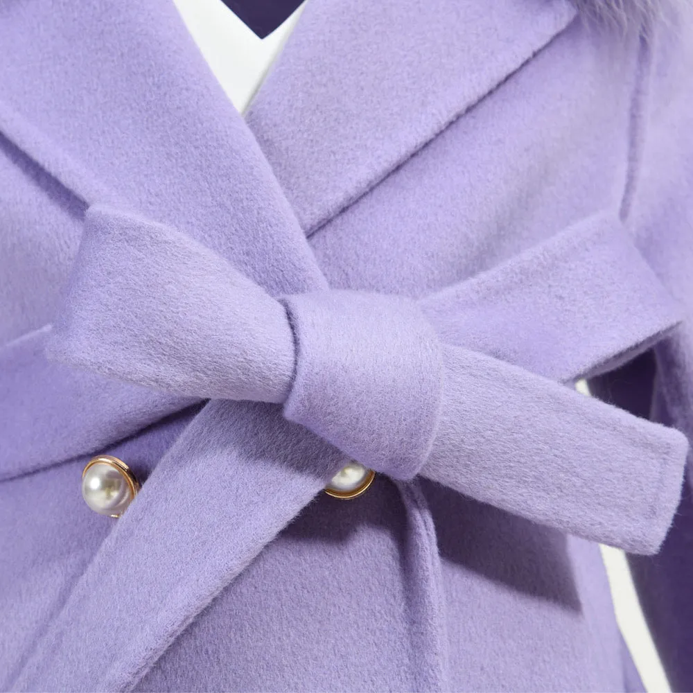 London Lilac Cashmere Kids Coat