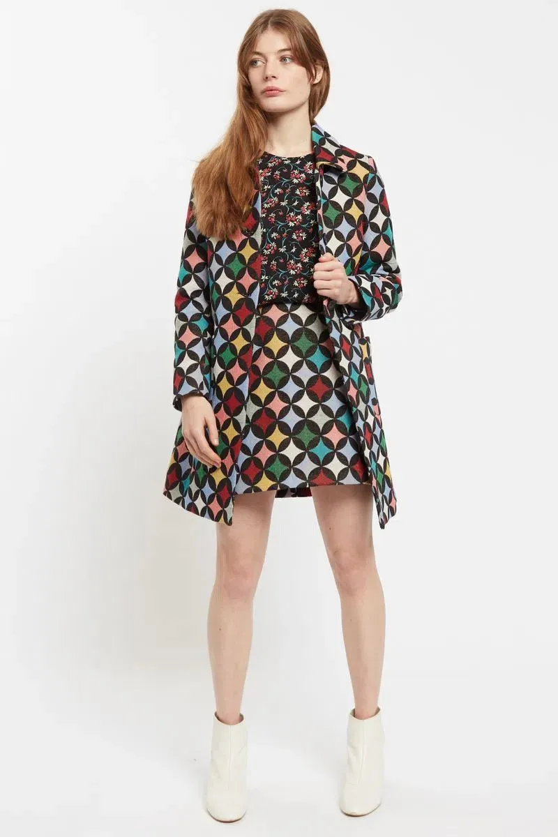 Louche Dryden 60’s Circles Jacquard Mini Coat