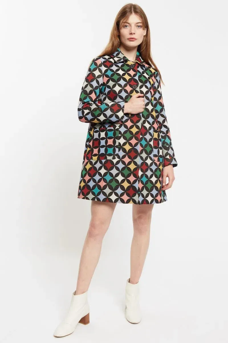 Louche Dryden 60’s Circles Jacquard Mini Coat