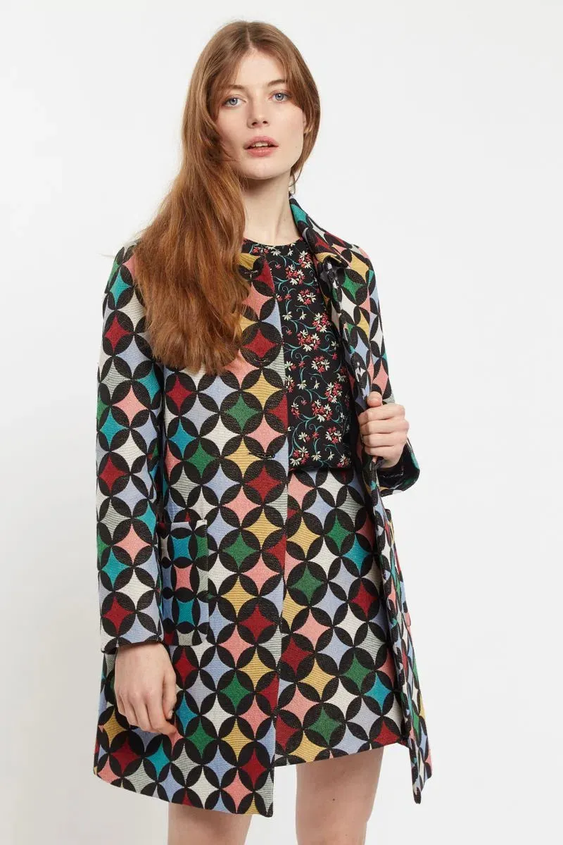 Louche Dryden 60’s Circles Jacquard Mini Coat