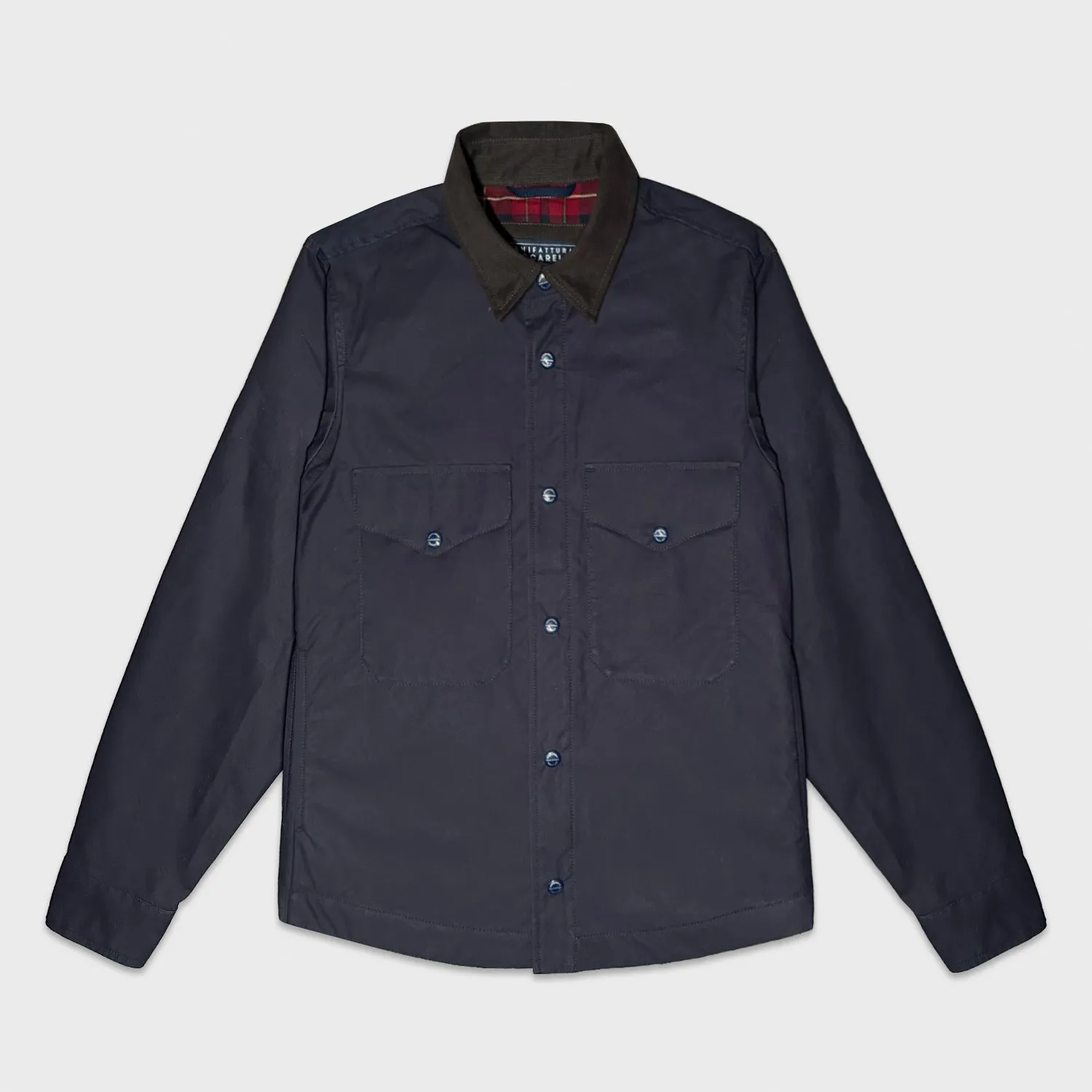 Manifattura Ceccarelli Navy Blue Water Repellent Cotton Over Shirt