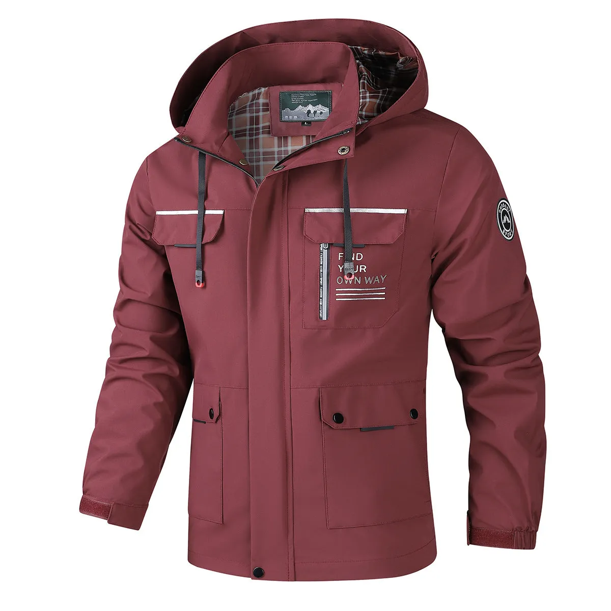 MEN'S CASUAL JACKET, COAT, AUTUMN AND WINTER HOODED JACKET