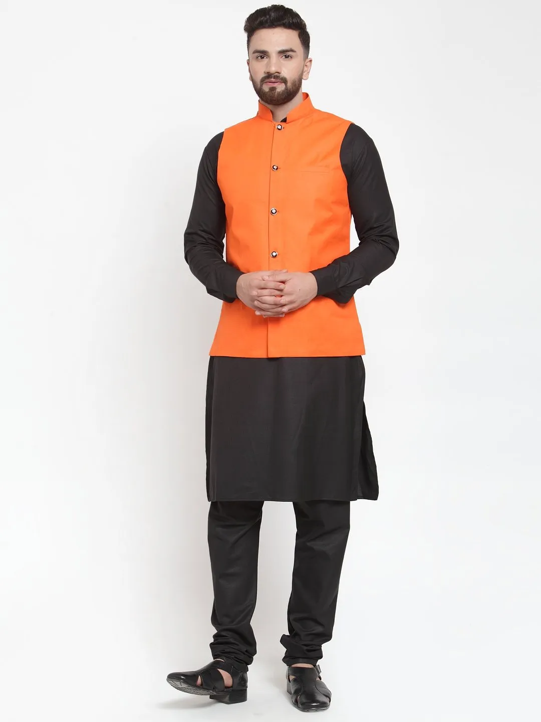 Men's Solid Kurta Waist Coat  with Churidar - Virat Fashions