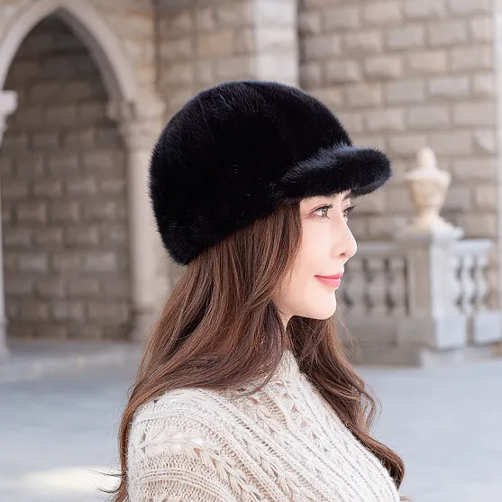 Mink winter fashion mink velvet hat men and women with the same style wild thick warm knight hat