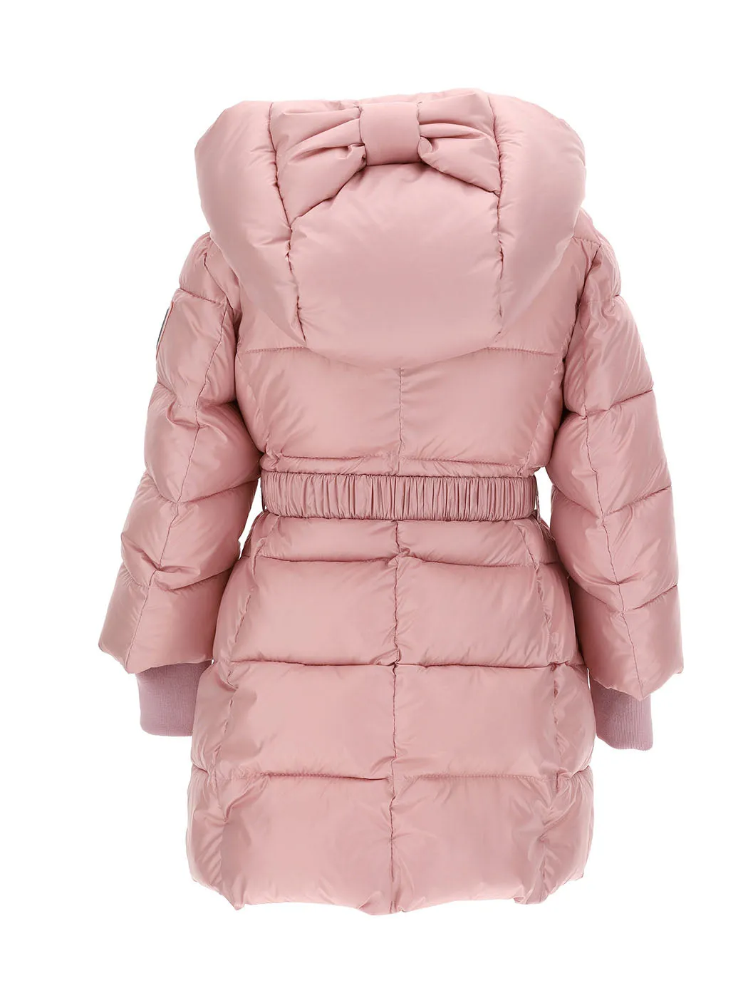 MONNALISA Technical down pink jacket with bow