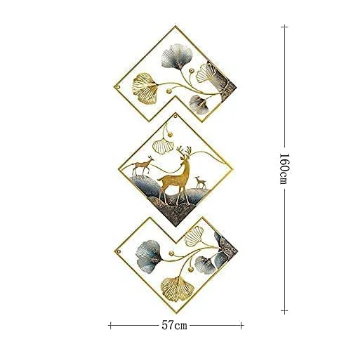 MS Overseas Metal Wall Decor For Living RoomSet of 3 Framed Metal Wall Art| Metal Abstract Decorative Wall Hangings Sculpture For Home,Office, Hotel & Restaurant. Set Of 3