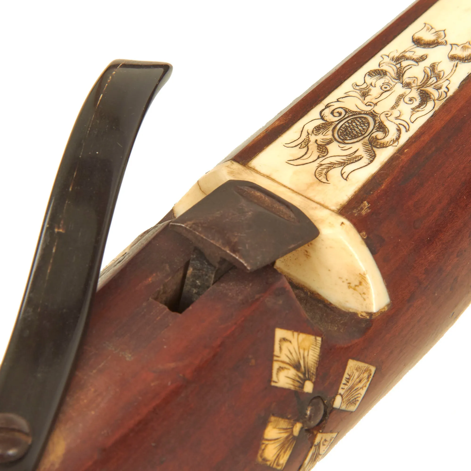 Original German 17th Century Canton of Thurgau Horn Inlaid Crossbow