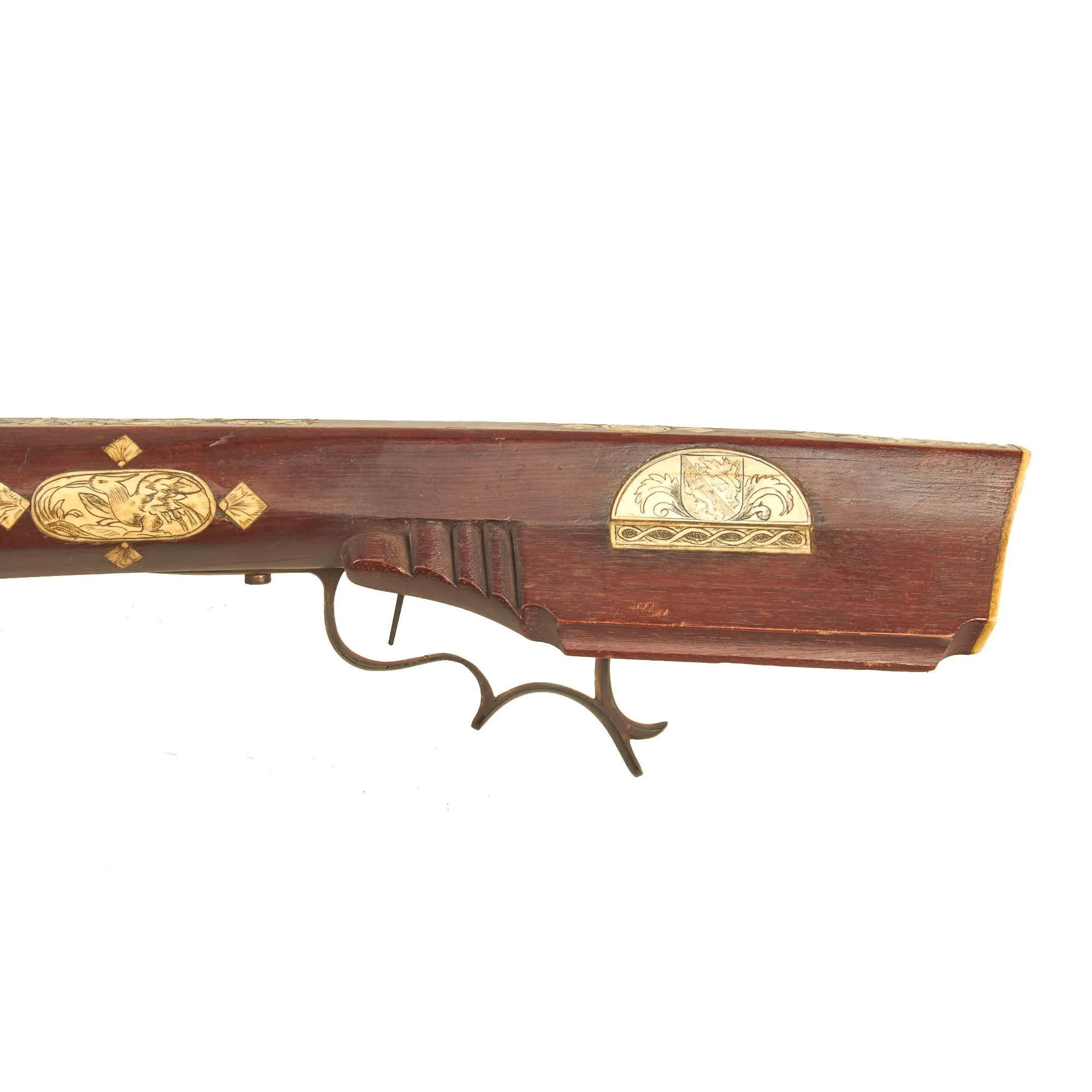 Original German 17th Century Canton of Thurgau Horn Inlaid Crossbow