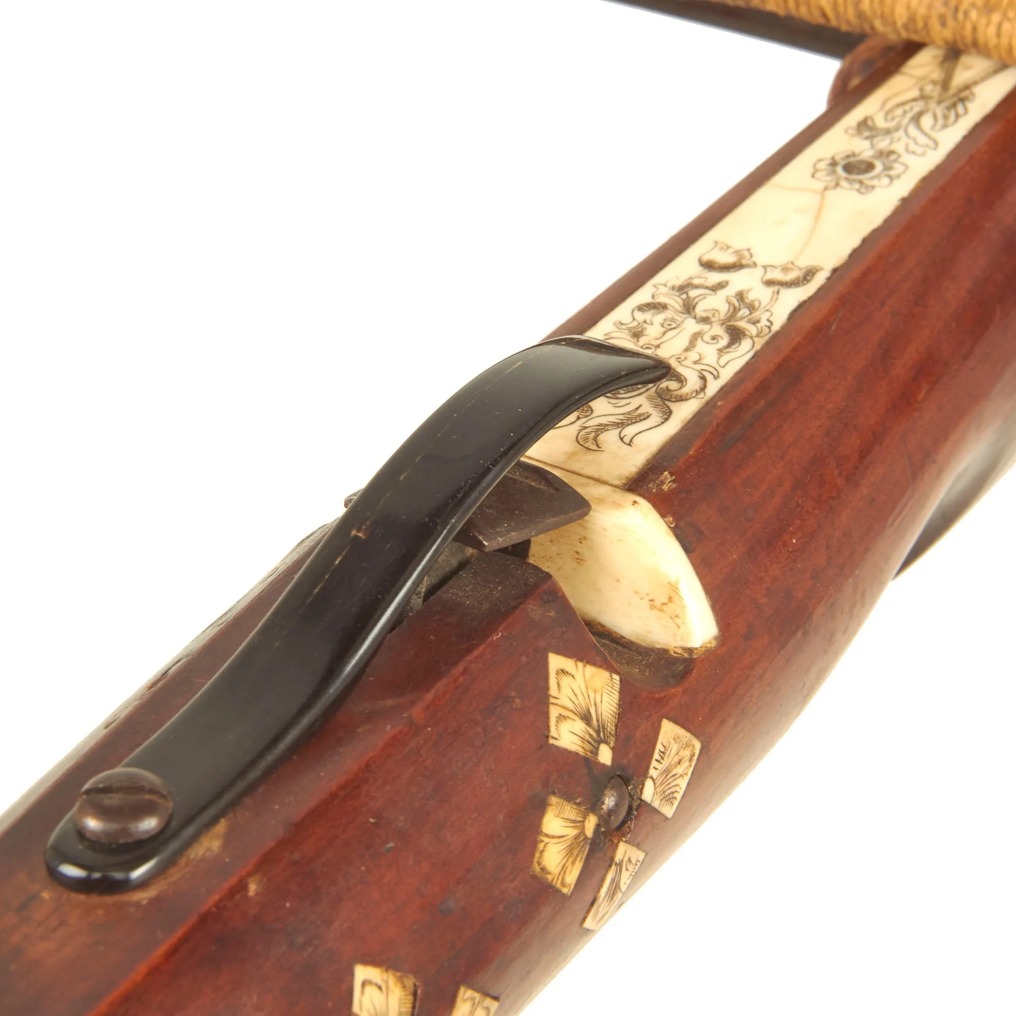 Original German 17th Century Canton of Thurgau Horn Inlaid Crossbow