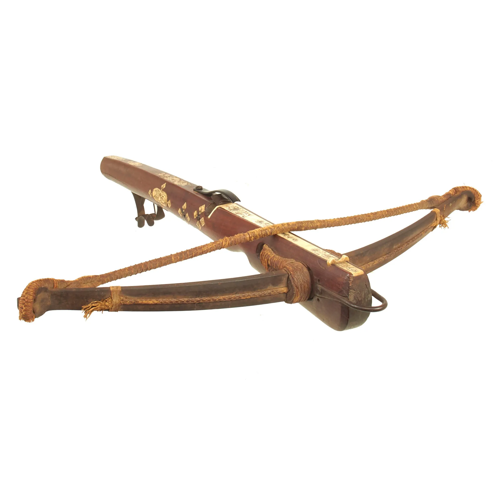 Original German 17th Century Canton of Thurgau Horn Inlaid Crossbow