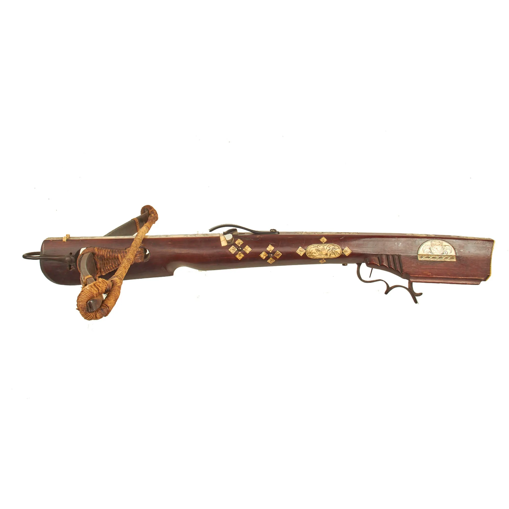 Original German 17th Century Canton of Thurgau Horn Inlaid Crossbow