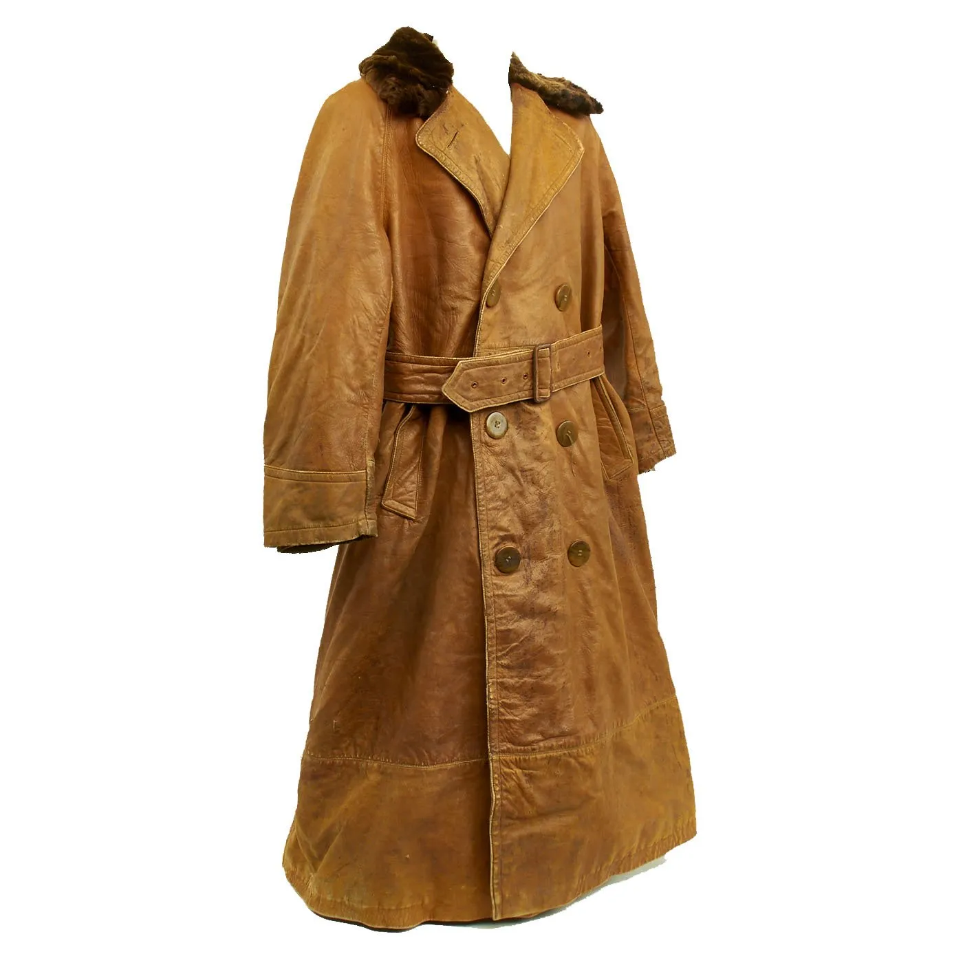 Original U.S. WWI Pilot Aviator Leather Flying Coat