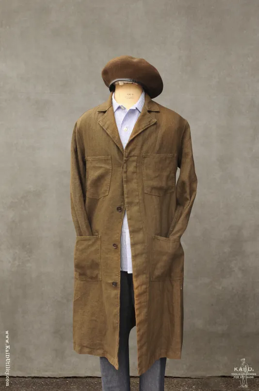 Over Dyed Heavy Linen Wilson Coat - M