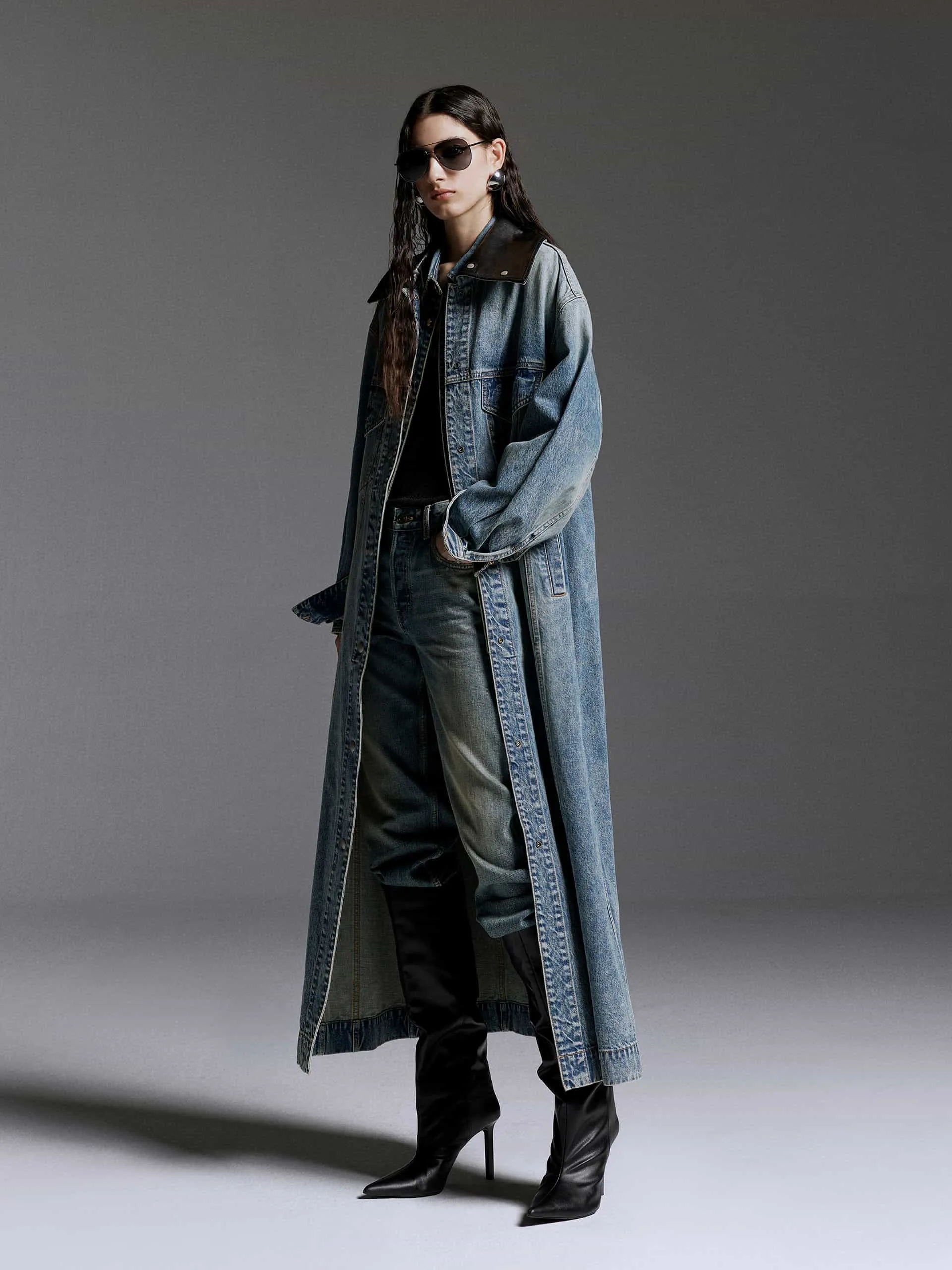 Oversized Longline Denim Coat