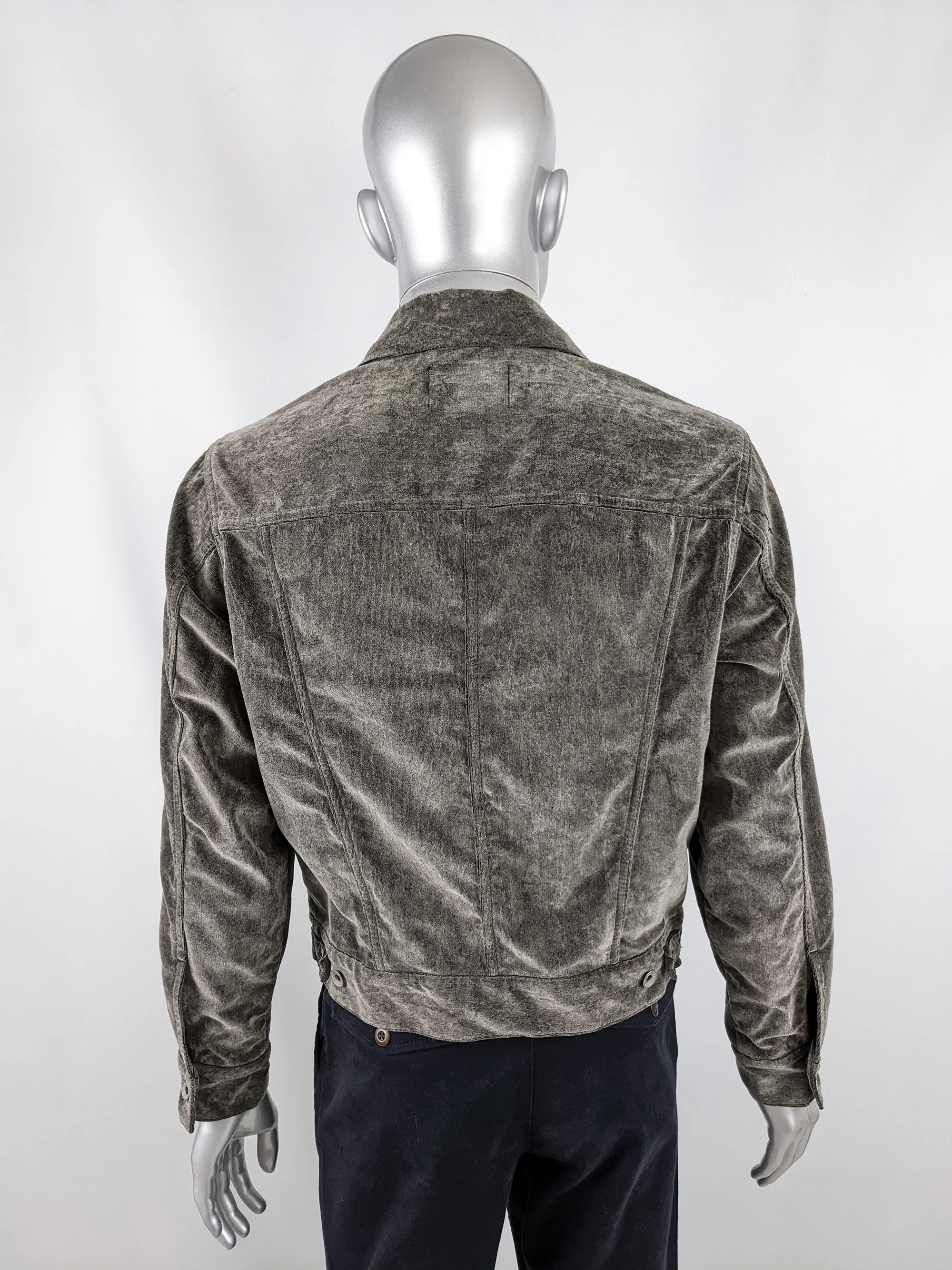 Paul Smith Vintage Mens Grey Velvet Jacket, 1990s