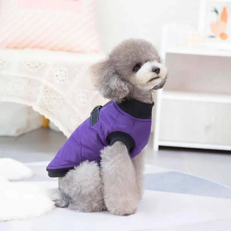 Pet Clothes Zipper Closure Dress-up Vest Coat Outfit for Winter