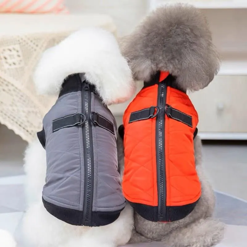 Pet Clothes Zipper Closure Dress-up Vest Coat Outfit for Winter