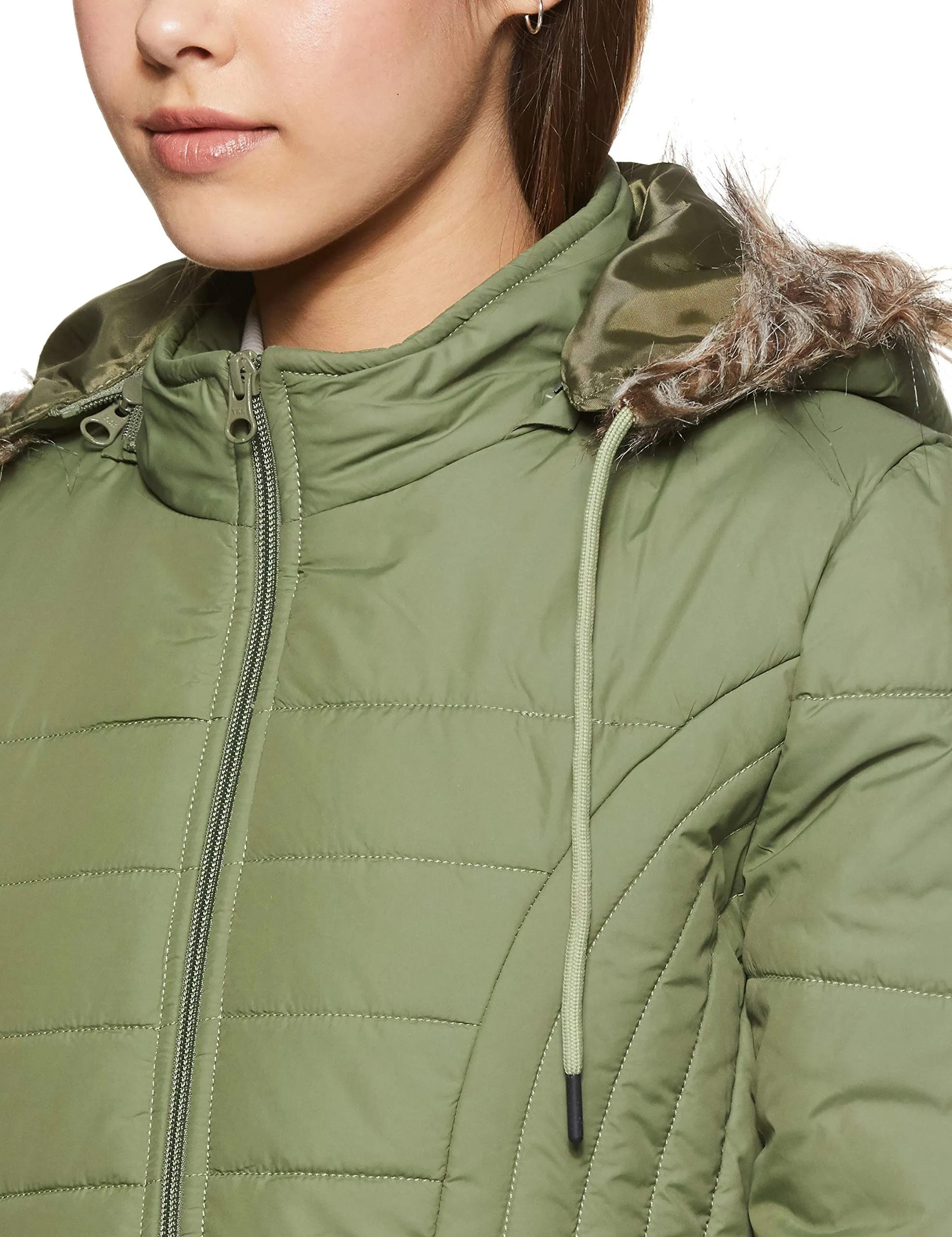 Qube By Fort Collins Women's Parka Coat (683AZ_Olive_2XL)