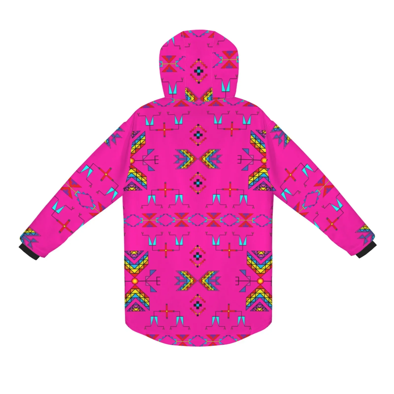 Rainy Chief Rainbow Hot Pink Unisex Sherpa Lined Hooded Coat