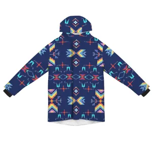 Rainy Chief Rainbow Night Lake Unisex Sherpa Lined Hooded Coat