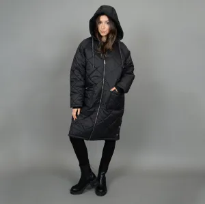 Optimized Title: RD Style Womens Black Long Hooded Loba Coat – Stylish, Warm & Versatile Outerwear