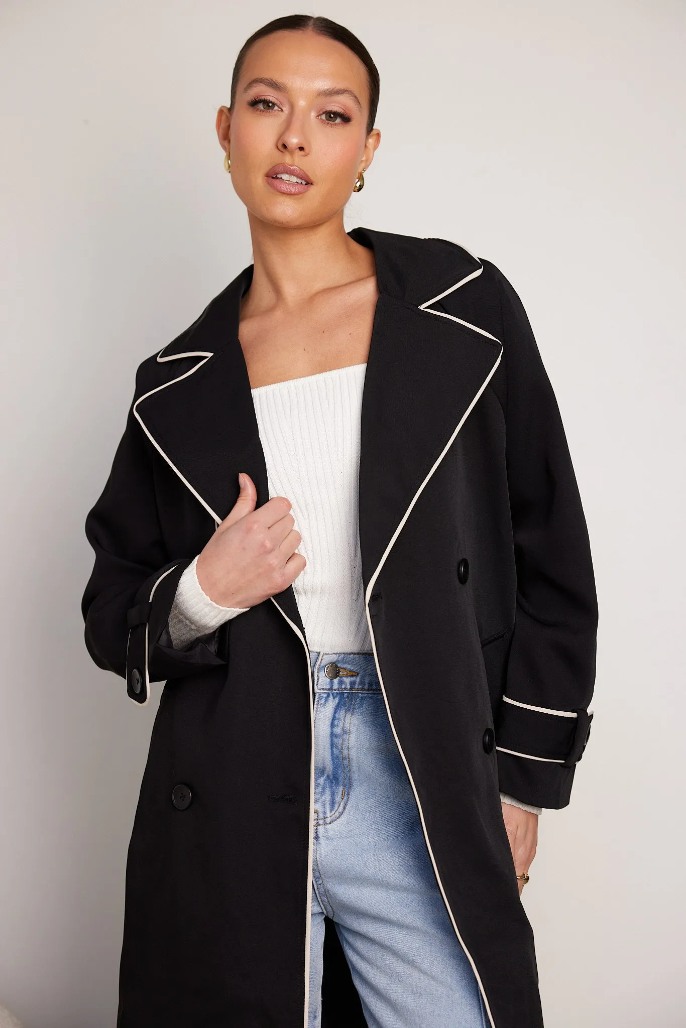 Sebasta Trench Coat - Black Multi