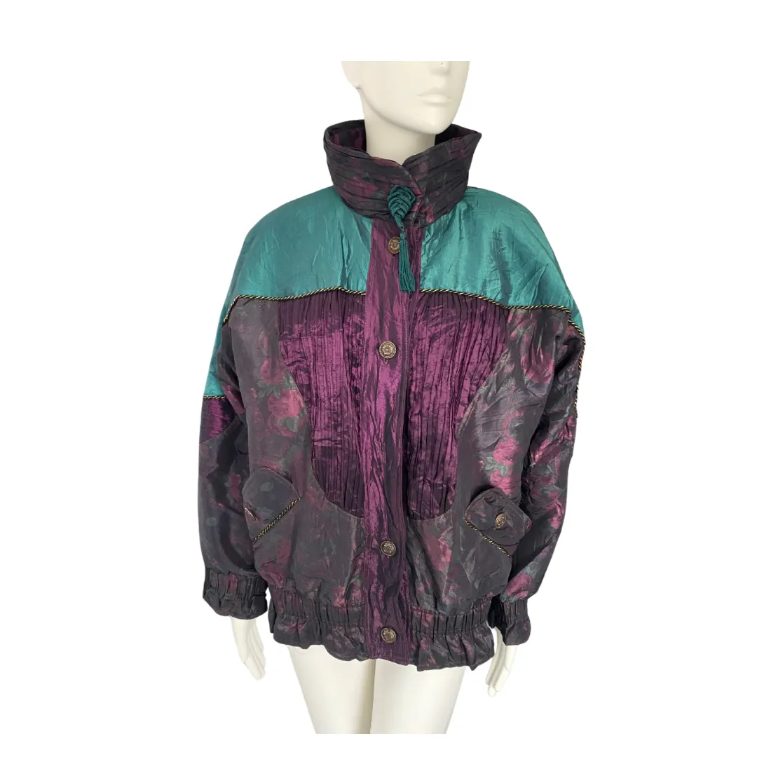 Shell Ski Jacket Vintage 80s Windbreaker Purple Iridescent SIZE S