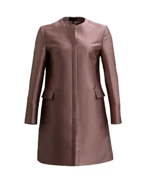 Shiny Silk Blend Coat