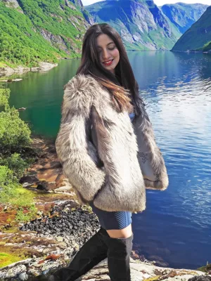 Silver Fox Fur Jacket Jackets S