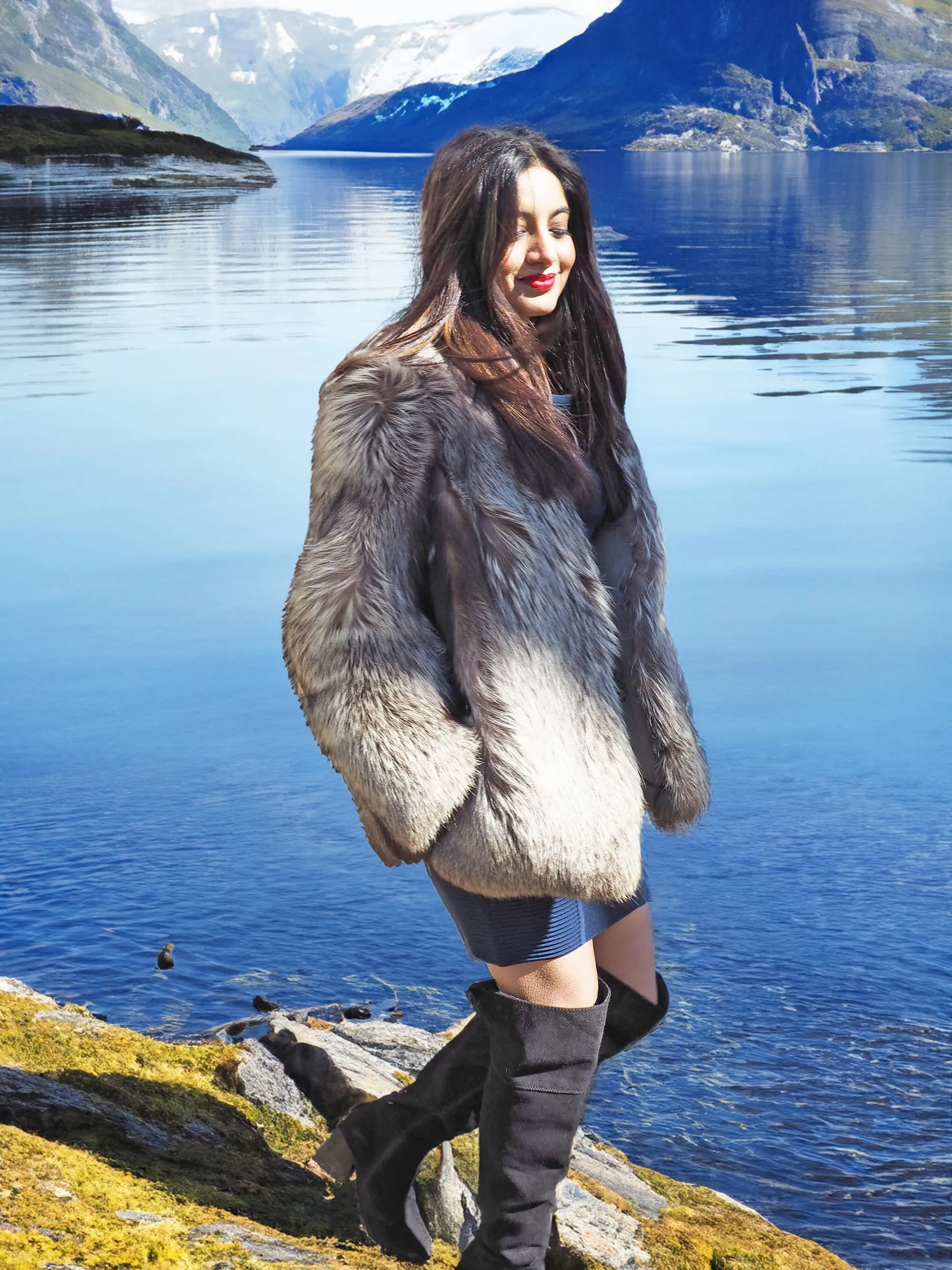 Silver Fox Fur Jacket Jackets S