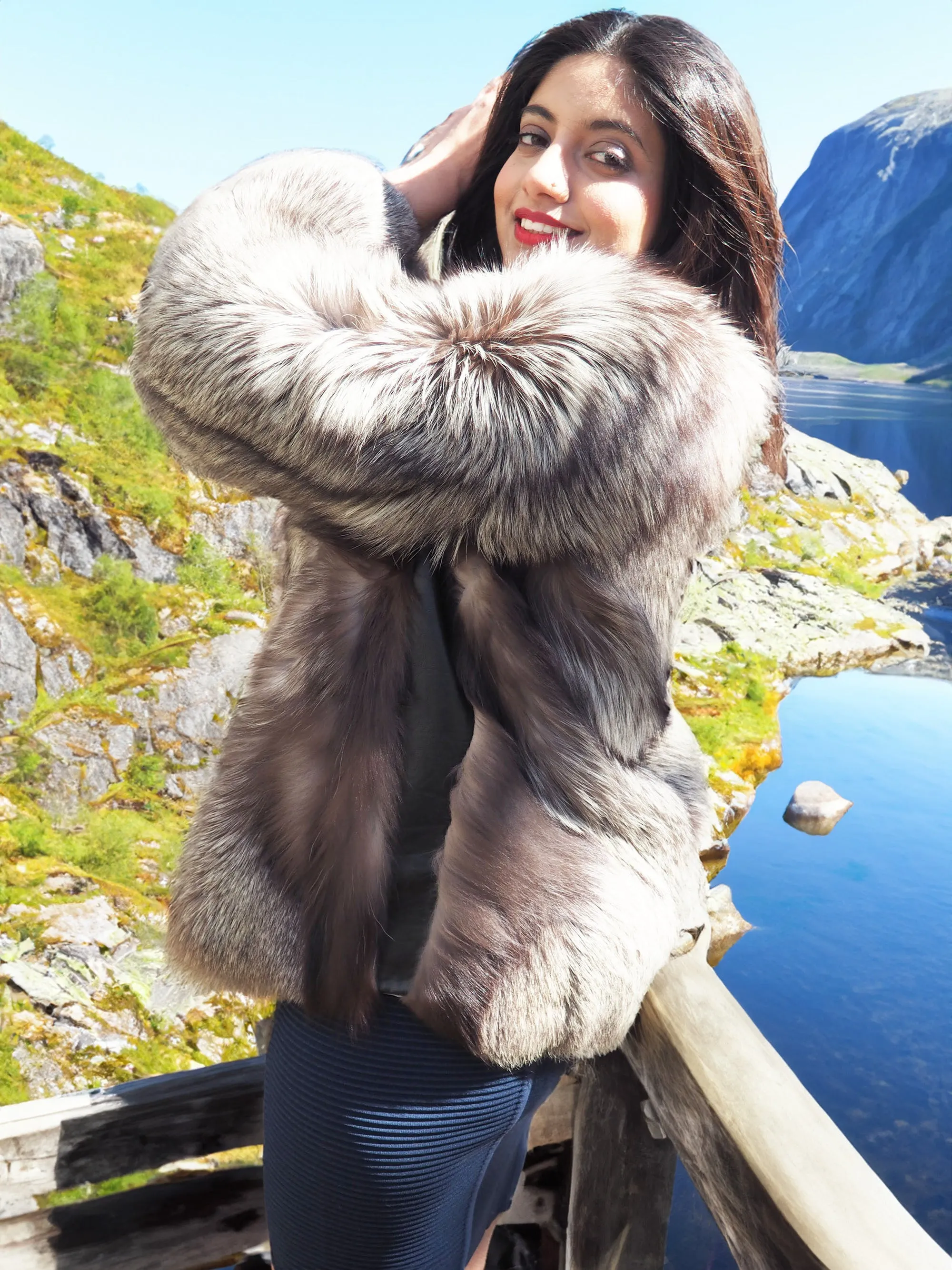 Silver Fox Fur Jacket Jackets S