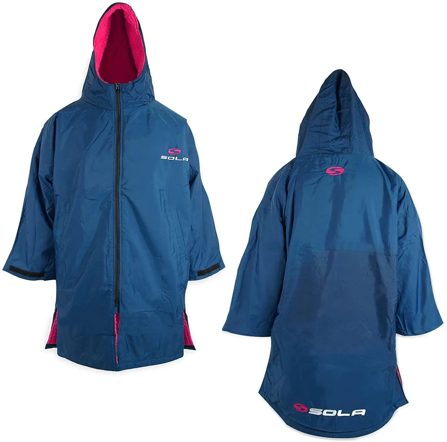 Sola Waterproof Dry Changing Robe Coat Blue/Pink