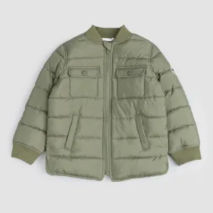 The Lichen Quilted Military Jacket - Green Dusty - KIDS