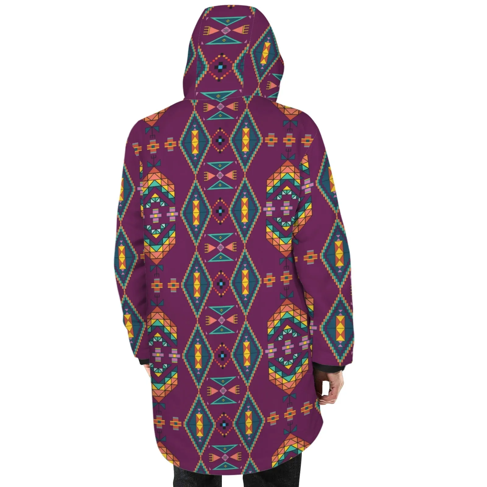 Travois Tipi Berry Unisex Sherpa Lined Hooded Coat