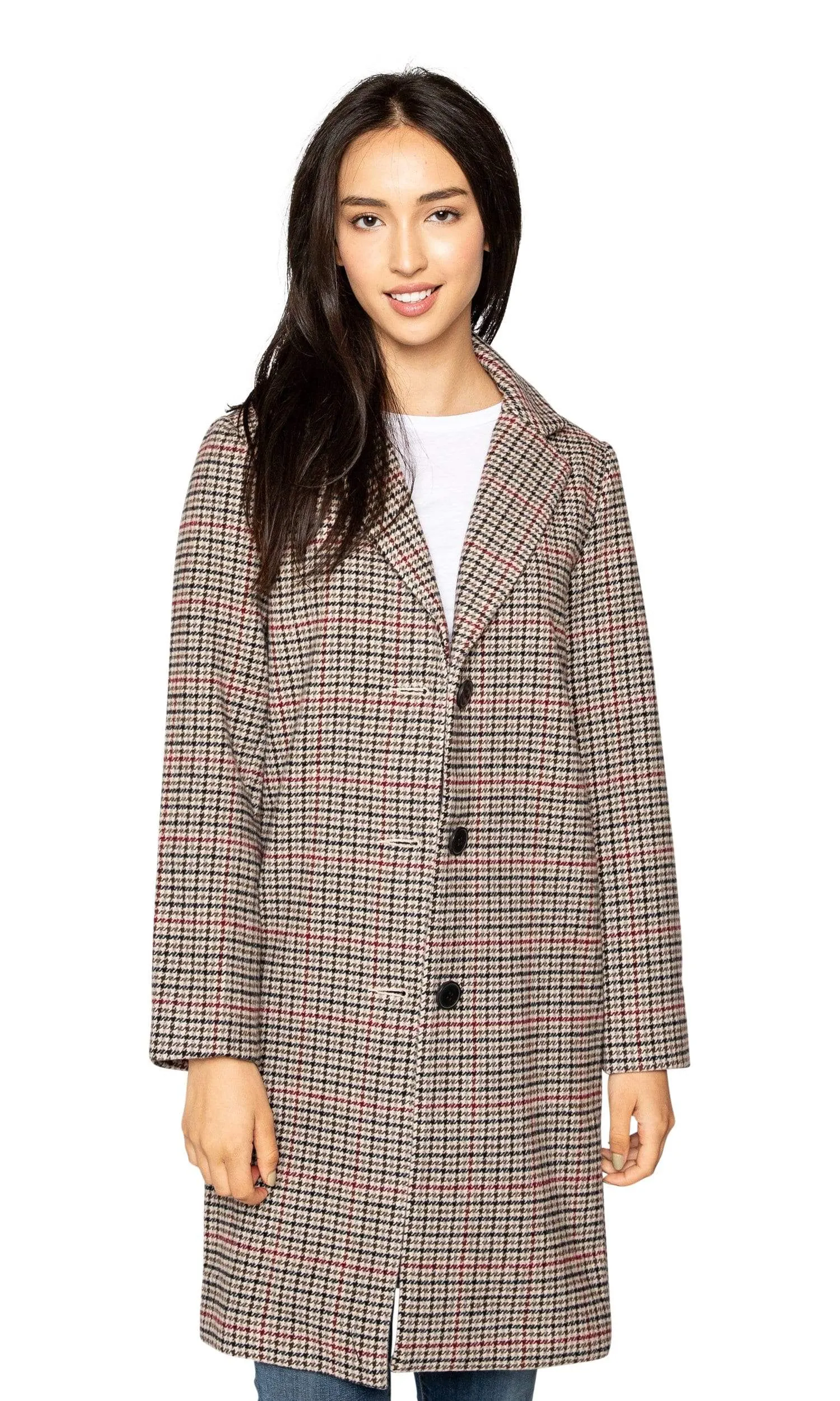 Velvet by Graham & Spencer Graham Houndstooth 3/4 Length Jacket